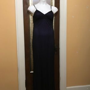 Full length spaghetti strap dress w/beading